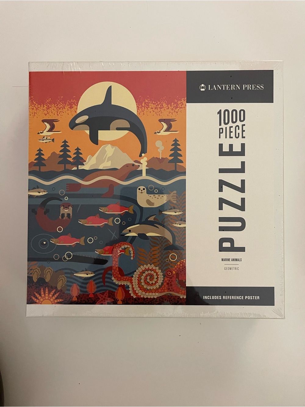 LANTERN PRESS Marine Animals-Geometric Series 1000-Piece Puzzle- NEW IN BOX